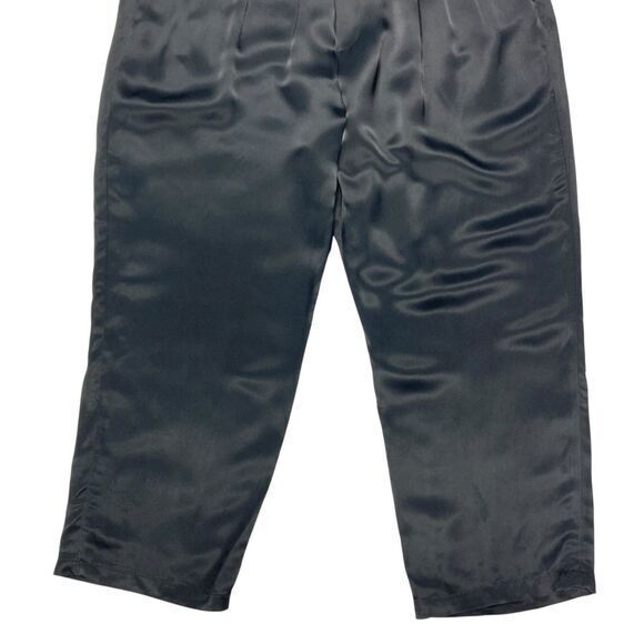 Zara Satin Silky Pleated Dress Pants Womens XXL Straight Leg Comfy Lightweight - Picture 4 of 14